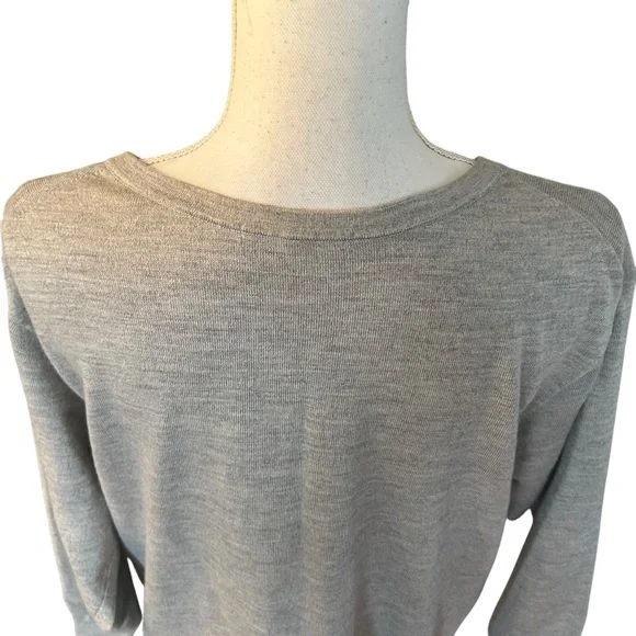 Uniqlo Wool Blend Long Sleeve Basic Solid Sweater Dress Women’s SZ Medium Gray - Picture 6 of 8